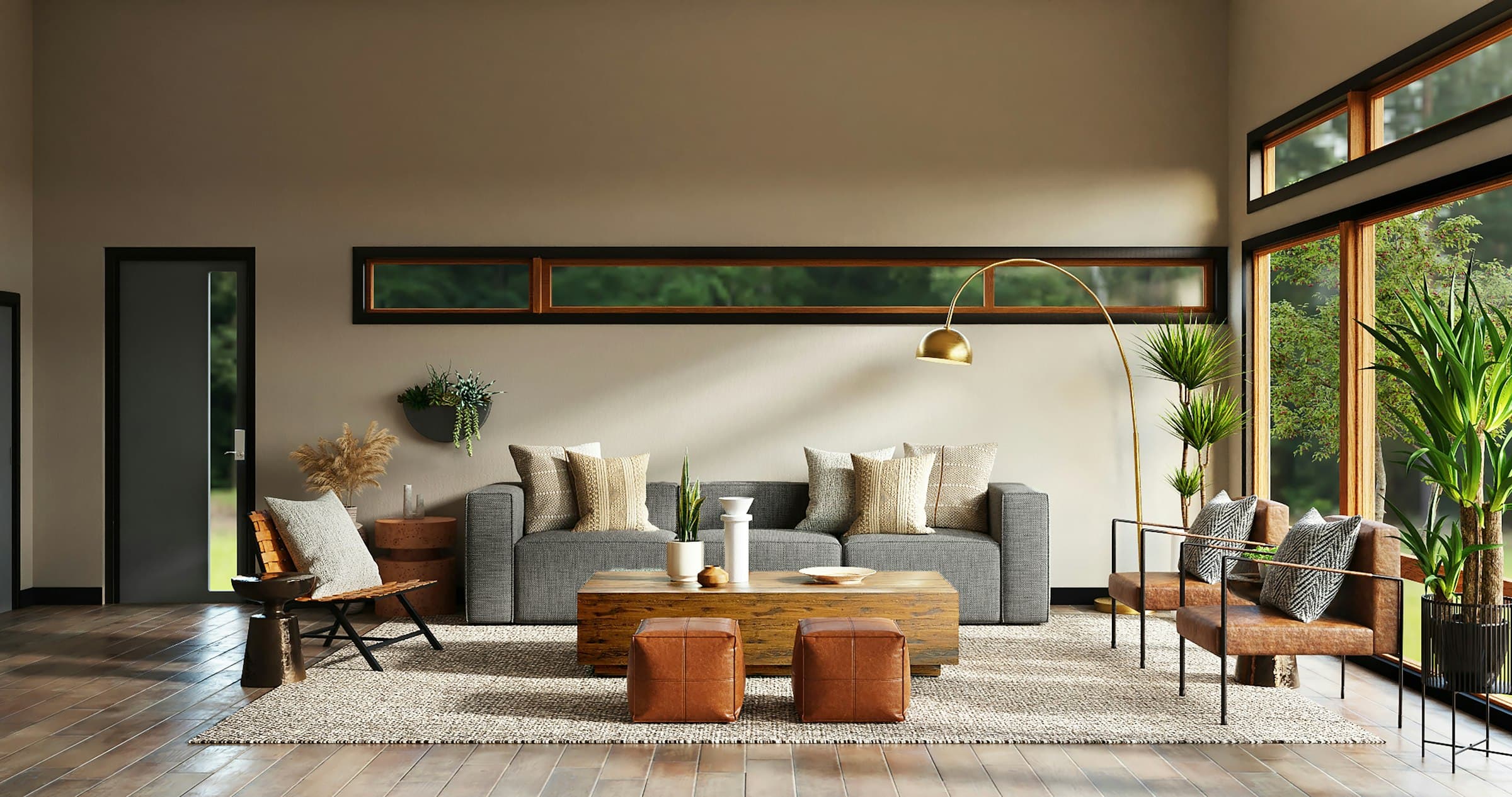 A bright, airy living room styled with simple, practical touches and warm natural light.