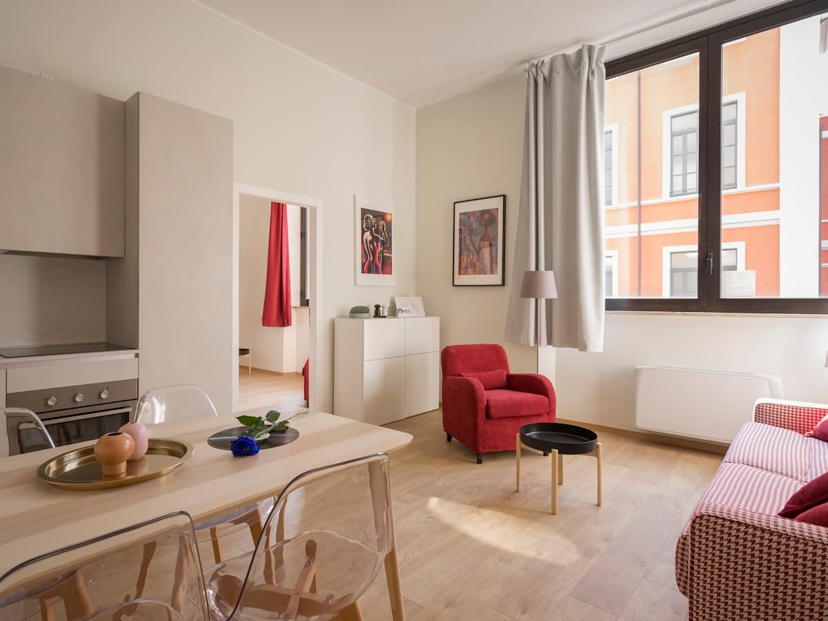 A collection of adhesive hooks, plug-in lights and freestanding furniture suited to renters.